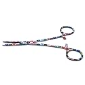 Dog Pet Ear/Nose Hair Puller Grooming Hemostat Locking Forceps Pliers, 5.5" (14cm), Straight (White Multi Paws)