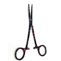 Dog Pet Ear/Nose Hair Puller Grooming Hemostat Locking Forceps Pliers, 5.5" (14cm), Straight (Black Multi Paws)