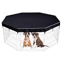 Dog Playpen Cover Sun/Rain Proof Top,Provide Shade and Security for Indoor and Outdoor,Dog Pen Cover Fits All 24 Inch 8 Panels Pet Playpen (Playpen not Include)
