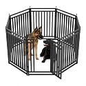 Dog Playpen Metal Dog Fence Outdoor for Yard 47" Height 8 Panels Portable Dog Pen Pet Kennel for RV Camping(Black-Silver)