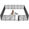Dog Playpen Metal Dog Fence Outdoor for Yard 47" Height 24 Panels Portable Dog Pen Pet Kennel for RV Camping(Black-Silver)