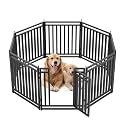 Dog Playpen Metal Dog Fence Outdoor for Yard 32" Height 8 Panels Portable Dog Pen Pet Kennel for RV Camping(Black-Silver)