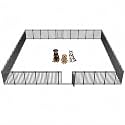 Dog Playpen Metal Dog Fence Outdoor for Yard 47" Height 48 Panels Portable Dog Pen Pet Kennel for RV Camping(Black-Silver)