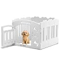 Dog Playpen for Small Dogs, 4-Panel Compact Indoor Puppy Playpen, 24" Tall Non-Toxic Premium HDPE Panels, 30"x30"x24", Stable on Smooth Floors, Tool-Free Setup (White)