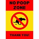 No Dog No Poop Zone Sign Sticker Board 29 x 20 CM | Peel &amp; Stick Warning Sign with 4 Corner Holes | Outdoor &amp; Indoor Wall Notice | Pack of 1 (No Poop Zone, A4 - Medium - 1 Piece)