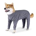 Dog Recovery Suit, Abdominal Wound After Surgery Wear, Prevent Licking Wounds, E-Collar &amp; Cone Alternatives, Long Sleeve Postoperative Shirts Dog Bodysuit Prevent Shedding(XL, Grey)