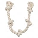 Dog Rope Toy for Aggressive Chewers, 7 Rope Sizes for Puppies, Small, Medium &amp; Large Dogs, 100% Natural Undyed Cotton for Chewing &amp; Tug of War – M-L, 2-Ply Twisted, 5 Knots, Medium Dogs (18–30 kg)