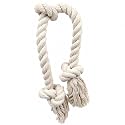 Dog Rope Toy for Aggressive Chewers, 7 Rope Sizes for Puppies, Small, Medium &amp; Large Dogs, 100% Natural Undyed Cotton for Chewing &amp; Tug of War – S-M, 2-Ply Twisted, 3 Knots, Medium Dogs (10–18 kg)