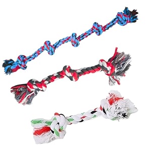 dog rope toys puppy chew toys for small medium large breeds nature teething toy for dental health 2-3-5 knot combo set