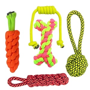 dog rope toys puppy chew toys for small medium large breeds nature teething toy for dental health 5 toys combo set
