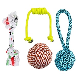 dog rope toys puppy chew toys for small medium large breeds nature teething toy for dental health ktbh 4 toys combo set