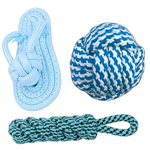 dog rope toys puppy chew toys for small medium large breeds nature teething toy for dental health 3 toys combo set