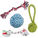Dog Rope Toys, Puppy Chew Toys for Small Medium Large Breeds, Nature Teething Toy for Dental Health (4 Toys Combo Set)