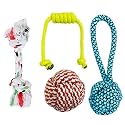 Dog Rope Toys, Puppy Chew Toys for Small Medium Large Breeds, Nature Teething Toy for Dental Health (KTBH 4 Toys Combo Set)