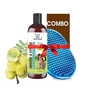 dog amp puppy shampoo - naturally organic dog shampoo for smelly dogs grooming products for dogs 200 ml smooth amp strong amlabath brush