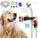 Dog Shower Attachment with 8.2Ft Long Shower Hose & Metal 3-Way Diverter