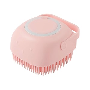dog soft silicon bath brush body scrubber shampoo dispenser tick removergroomers for pet puppy dogs cat pink color 1 pcscolor may vary