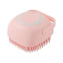 Dog Soft Silicon Bath Brush Body Scrubber Shampoo Dispenser Tick Remover,Groomers for Pet Puppy Dogs Cat (Pink Color 1 pcs)(Color May Vary)