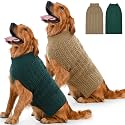 Dog Sweater 2 Pack for Large Dogs, XXXXL, Green &amp; Brown