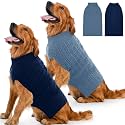 Dog Sweater 2 Pack for Large Dogs, XL, Navy &amp; Blue