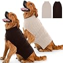 Dog Sweater 2 Pack for Large Dogs, XXXXL, Oatmeal &amp; Brown