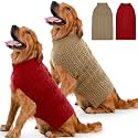Dog Sweater 2 Pack for Large Dogs, XXXL, Red &amp; Brown