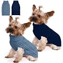 Dog Sweater 2 Pack for Small Dogs, S, Navy &amp; Blue