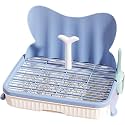 Dog Toilet Detachable Leakproof pet Potty with Simulated Urinary catheterNon-Slip Grille Small and Medium-Sized Dog Urine pad Training Tool Waterproof pp Material Fast Cleaning (Blue)