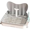 Dog Toilet Detachable Leakproof pet Potty with Simulated Urinary catheterNon-Slip Grille Small and Medium-Sized Dog Urine pad Training Tool Waterproof pp Material Fast Cleaning (Gray)