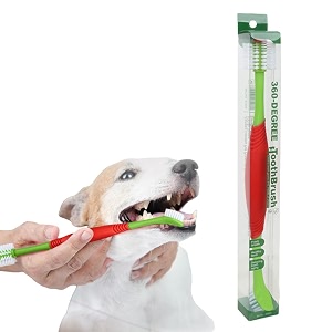 dog toothbrush dual headed dental hygiene convenient soft toothbrush to clean pet teeth easy teeth cleaning amp dental care dog brush for teeth for small to large dogs cats and most pets green 1