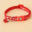 Dog Trust Cute Dog Collar Belt, Paw &amp; Bone Pattern Belt with Loudly Bell, Adjustable Belt for Puppies and Small Dogs, Perfect and Special Occasions (Red)
