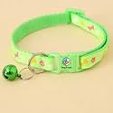 Dog Trust Cute Dog Collar Belt, Paw &amp; Bone Pattern Belt with Loudly Bell, Adjustable Belt for Puppies and Small Dogs, Perfect and Special Occasions (Green)