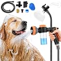 Dog Washing Hose Attachment with 6.6 Ft Long Shower Hose & Metal Diverter