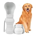 Dog Water Bottle,Portable Water Bowl for Dog,Collapsible Food Grade Silicone,Travel Pet Water Bottle for Outdoor Walking, Hiking, Camping,Gray