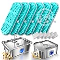Dog Water Fountain Stainless Steel, 12L/16L Large Pet Water Fountain for Dogs, Dog Water Bowl Dispenser with Water Level Window &amp; LED Light, Super Quiet for S-L Dogs and Multi-Pet (6 Filters)