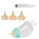 Doggiema Puppy Angled Feeder Bottle, Silicone Feeding Nipple and Syringes