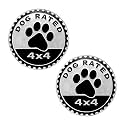 GLSOWEE 2PCS Dogs Badge Rated Car Emblem, 4 x 4 3D Metal Stickers