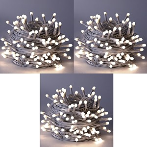 doji 30 feet long 36 led string lights  power pixel fairy lights for room decoration  serial rice led lights for room decoration diwali christmas wedding party festival white pack of 3