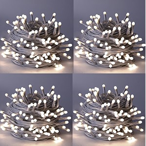 doji 30 feet long 36 led string lights  power pixel fairy lights for room decoration  serial rice led lights for room decoration diwali christmas wedding party festival white pack of 4