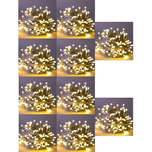 doji 30 feet long 36 led string lights  power pixel fairy lights for room decoration  serial rice led lights for room decoration diwali christmas wedding party festival warm white pack of 10