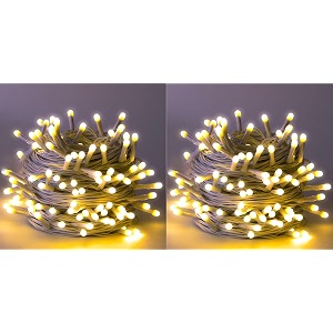 doji 30 feet long 36 led string lights  power pixel fairy lights for room decoration  serial rice led lights for room decoration diwali christmas wedding party festival warm white pack of 2