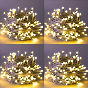 doji 30 feet long 36 led string lights  power pixel fairy lights for room decoration  serial rice led lights for room decoration diwali christmas wedding party festival warm white pack of 4