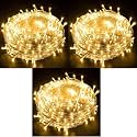 DOJI 30 Feet Long 36 LED String Lights | Power Pixel Fairy Lights for Room Decoration | Serial Rice led Lights for Room Decoration, Diwali, Christmas, Wedding, Party, Festival (Warm White, Pack of 3)