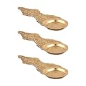 Brass Embossed Kapoor Aarti/Dani Burner - Golden Color Holder with Handle for Pooja (4.5 in, 3.00)