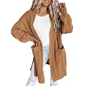 Dokotoo Women Long Cardigan Open Front Knit