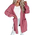Dokotoo Women Long Cardigan Open Front Knit