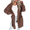 Dokotoo Women Long Cardigan Open Front Knit
