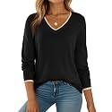 Dokotoo Women's Wool Blend Crew Neck Casual Fall Sweaters Knit Tops