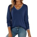Dokotoo Women's Wool Blend Crew Neck Casual Fall Sweaters Knit Tops