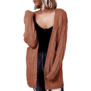 Dokotoo Women Long Cardigan Open Front Knit